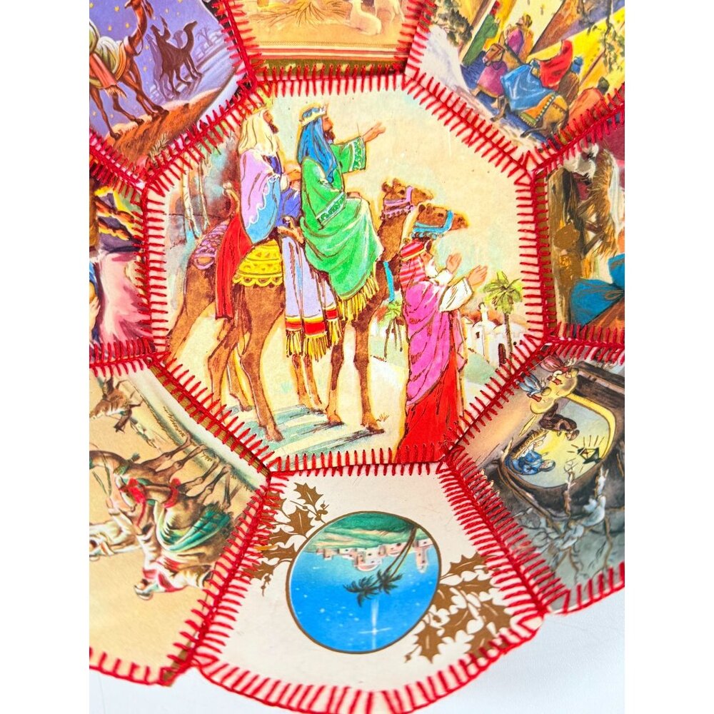 Christmas Card Basket Vintage Handmade Crochet Greeting Card Basket Bowl Christm - Picture 8 of 16